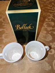 Belleek Coffee Mug Set Of 2, Brand New In Box