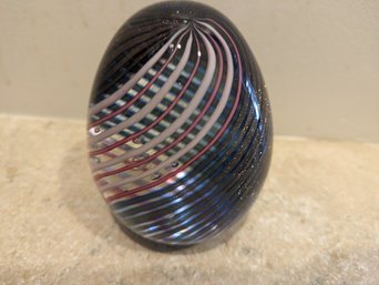 Murano Swirl Design Egg Shaped Paperweight