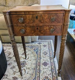 Early 19th Century Antique  Sheraton 2 Drawer Stand