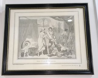 Lithograph Etching By T. Rowlandson 'Four O'Clock In The Country'