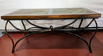 Vintage Slate Tile Wood & Iron Coffee Table