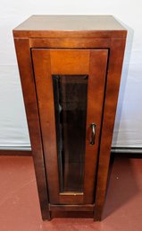 Small Wood Glass Front Storage Cabinet