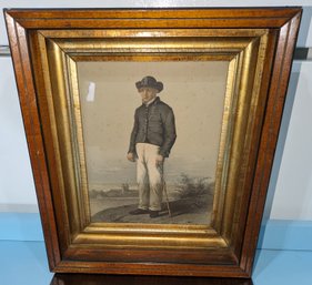 Antique 1800's Period Costume Print Of A Gentleman From Sweden  (1 Of 2)