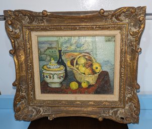 Antique Still Life Oil Painting  Nature Morte By Paul Cezanne