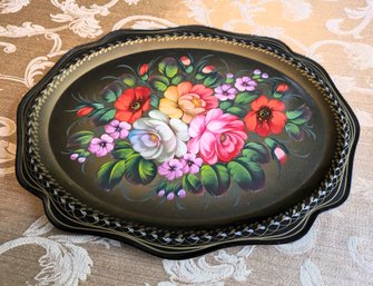 Signed Hand-painted Vintage Tray