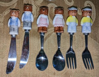 Vintage Children's Teddy Bear Utensils