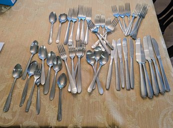 47 Pieces Mismatched Stainless Flatware