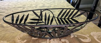 Metal Leaf Design Bread Basket