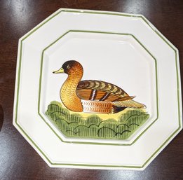 Octagonal Duck Plate Made In Italy Hand Painted