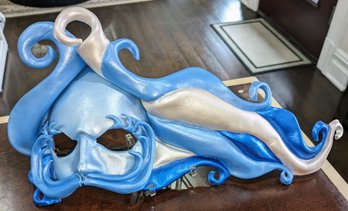 Signed & Dated Vincent Vu Leather & Suede Water Goddess Mask