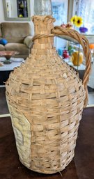 Vintage Wine Bottle In Handled Wicker Basket (1 Of 3)