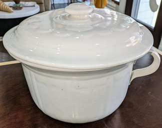 Antique Embossed Chamber Pot With Original Lid