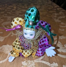 Porcelain Mardi Gras Court Jester Doll