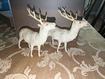 1940's Vintage Celluloid Reindeer Set Of 2