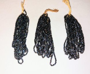 Set Of 3 Vintage Glass Beaded Tassels