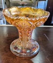 Antique Imperial Marigold Carnival Glass Compote