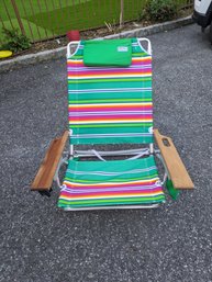 Low Foldable Beach Chair With Pillow