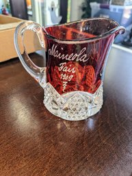 1909 Souvenir Ruby Red Pitcher Mineola Fair