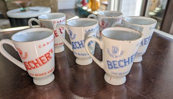 6 Vintage Carlsbad Becher's Liqueur Glass Cups