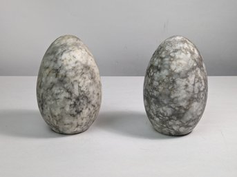 Italian Marble Egg Bookends