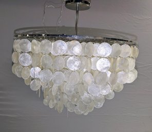 Beautiful Large Natural Capiz Shell 6 Light Chandelier