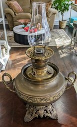 Antique B & H (Bradley & Hubbard) Brass Oil Lamp