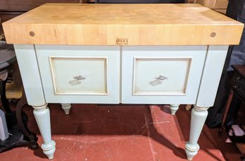 John Boo's 4' Thick Butcher Block Table - Light Green