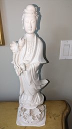 Antique Large & Rare 21' H  Wai Ming Statue Of Kwan Yin / Guanyin (2 Of 2)