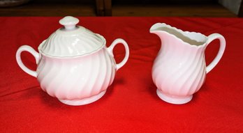 Royal Tuscan Fine China Lidded Sugar Bowl & Pitcher