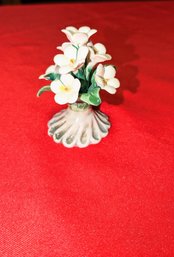 Italian Porcelain Flowers In Vase