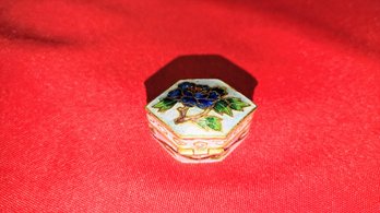 Vintage Diamond Shaped Enamel Trinket Box