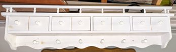 White Dish Display Shelf With Drawers