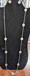 Silver & Gold Plated Coin Necklace & Earring Set