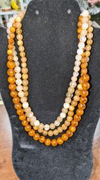 Triple Strand Beaded Necklace