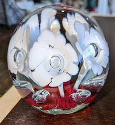 Vintage Hand Blown Glass Paperweight