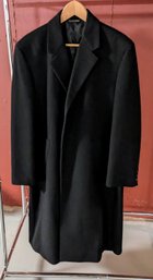 Men's F.R. Tripler Black Wool Dress Coat