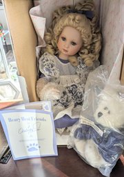 Marie Osmond Collectors Porcelain Doll And Boyds Bear Set - 'Quite A Pair'