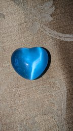 Blue Cat's Eye Quartz Heart Crystal