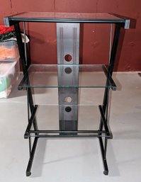 Metal & Glass Book/ Television Or Display Stand