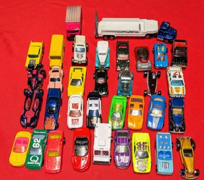 Lot Of 34 Various Hot Wheels Diecast Cars And Trucks