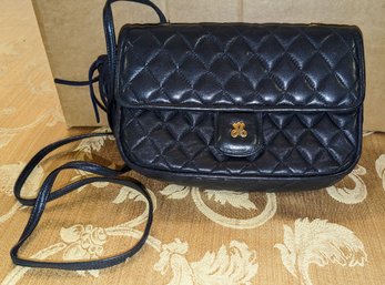 Vintage Jay Herbert Quilted Navy Blue Shoulder Bag