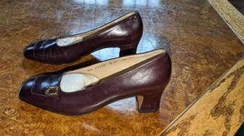 Ferragamo Red/Brown Low Pump Size 6