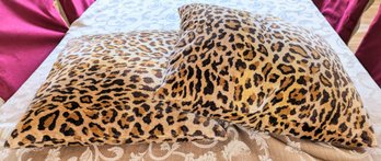 Pair Of Cheetah Print Throw Pillows