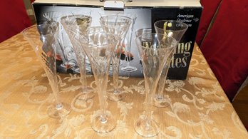 6 Home Essentials Crystal Champagne Flutes