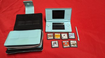 Vintage Nintendo DS With Games, Plug, Case & Stylus