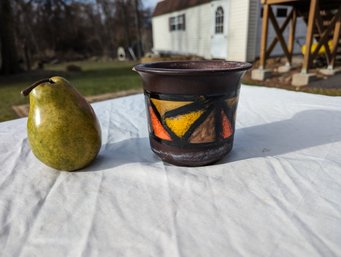 Mid Century Bitossi Foglie Style Glazed Planter