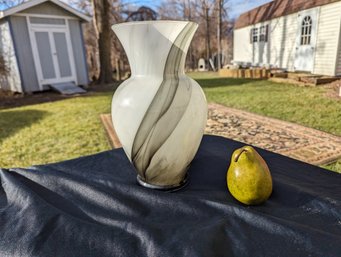 Black And White Swirled Glass Vase