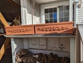 Pair Of Large Plastic Terracotta Style Planters