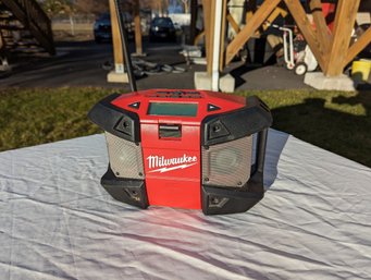 Milwaukee Portable Speaker With A Headphone Plug And Radio