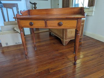 Antique Two Drawer Pine Desk